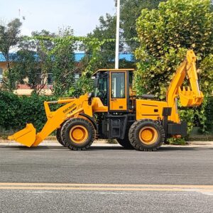 2024 High Quality Backhoe Loader 0.6ton 1ton 1.8ton 2 Ton Wheeled Type Backhoe Loader Excavator for Sale