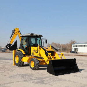 New 800kg 1000Kg Backhoe Loader 4X4 4 Wheels Steering with 4 in 1 Bucket