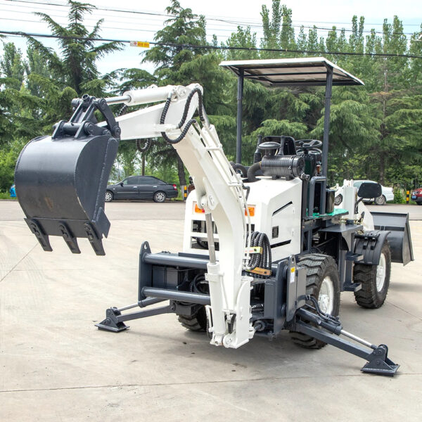 HENGWANG Mini Multifunction 1.0 Ton Small Wheel Backhoe Loader - Image 2