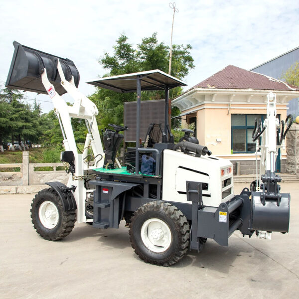 HENGWANG Mini Multifunction 1.0 Ton Small Wheel Backhoe Loader - Image 4